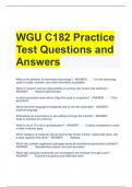 WGU C182 Practice Test Questions and Answers 