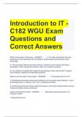 Introduction to IT - C182 WGU Exam Questions and Correct Answers 