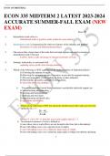 ECON 335 MIDTERM 2 LATEST 2023-2024  ACCURATE SUMMER-FALL EXAM (NEW  EXAM)