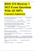 MSN 570 Module 1 2023 Exam Questions With All 100% Correct Answers