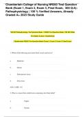 Chamberlain College of Nursing NR283 Test Question Bank (Exam 1, Exam 2, Exam 3, Final Exam,	300 Q/A): Pathophysiology | 100 % Verified Answers, Already Graded A+ 2023 Study Guide      NR 283 Pathophysiology Test Question Bank / NR283 Test Question Bank /