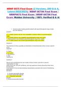 NRNP 6675 Final Exam (2 Versions, 200 Q & A, Latest-2022/2023) / NRNP 6675N Final Exam / NRNP6675 Final Exam / NRNP-6675N Final Exam: Walden University | 100% Verified Q & A|NRNP 6675 Final Exam (2 Versions, 200 Q & A, Latest-2022/2023) / NRNP 6675N Final