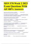 MSN 570 Week 2 2023 Exam Questions With All 100% Answers