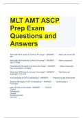 MLT AMT ASCP Prep Exam Questions and Answers 