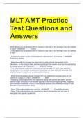 MLT AMT Practice Test Questions and Answers 