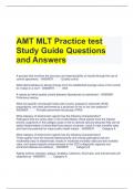 AMT MLT Practice test Study Guide Questions and Answers