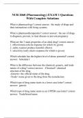 NUR 2060 (Pharmacology) EXAM 1 Questions With Complete Solutions