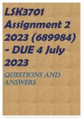 LSK3701 Assignment 2 2023 (689984) - DUE 4 July 2023