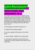 ASVAB PARAGRAPH COMPREHENSION/12 QUESTIONS AND ANSWERS (A+)