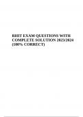 RHIT FINAL EXAM PRACTICE QUESTIONS WITH COMPLETE SOLUTION 2023/2024 100% CORRECT. 