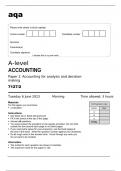 aqa A-level ACCOUNTING Paper 2 - Accounting for analysis and decision-making (7127/2) June 2023 Question Paper.