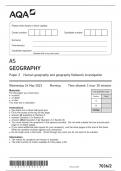 AQA AS Geography Paper 1 & 2 - 2023 QP's