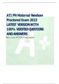 ATI PN Maternal Newborn Proctored Exam 2023 LATEST VERSION WITH 100% VERIFIED QUESTIONS AND ANSWERS Real  exam 2023/2024 latest update