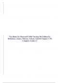 Test Bank for Maternal Child Nursing Care 5th Edition By Perry RN PhD FAAN, Shannon E., Hockenberry PhD RN PNP-BC Chapter 1-49 |Complete Guide A+