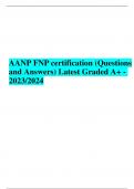 AANP FNP certification (Questions and Answers) Latest Graded A+ - 2023/2024