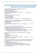 AORN PERIOP 101 NEWEST FINAL EXAM 2023-2024  QUESTIONS AND    ANSWERS/AGRADE 