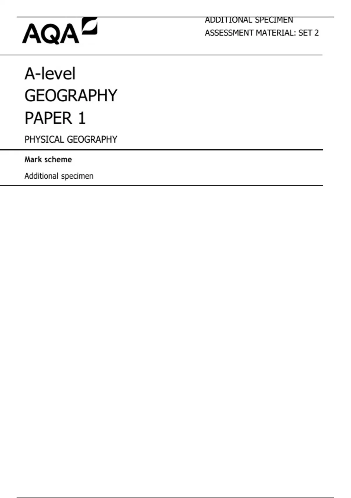 Aqa A Level Geography Paper Physical Geography Rn Nursing Stuvia Us