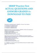 IRRSP Practice Test ACTUAL QUESTIONS AND ANSWERS GRADED A+ DOWNLOAD TO PASS