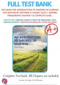 Test Bank For Introduction to Theories of Learning 10th Edition By Matthew H. Olson; Julio J. Ramirez 9780367857912 Chapter 1-16 Complete Guide .