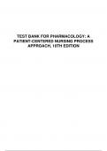 TEST BANK FOR PHARMACOLOGY: A PATIENT-CENTERED NURSING PROCESS APPROACH, 10TH EDITION BY McCUISTION