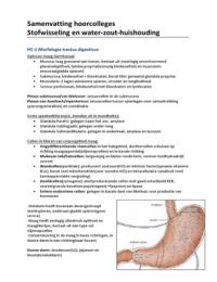 Samenvatting Stofwisseling en Water-zouthuishouding 1