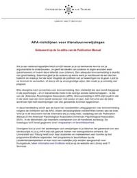 APA-richtlijnen Literatuurverwijzing