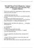 NSG 6005 Pharm Week 4 Respiratory, Asthma, COPD, AntiHistamines Quiz Questions With Complete Solutions