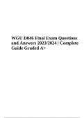 WGU D046 Final Exam Questions and Answers 2023/2024 | Complete Guide Graded A+