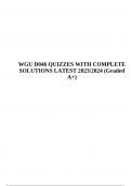 WGU D046 QUIZZES WITH COMPLETE SOLUTIONS LATEST 2023/2024 (Graded A+)