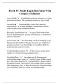Psych 331 Study Exam 278 Questions With Complete Solutions