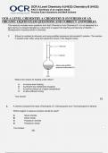 OCR A LEVEL CHEMISTRY A CHEMISTRY B SYNTHESIS OF AN ORGANIC LIQUID EXAM QUESTIONS AND CORRECT ANSWERKEY 