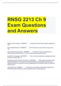 RNSG 2213 Ch 9 Exam Questions and Answers 