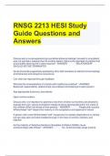 RNSG 2213 HESI Study Guide Questions and Answers 