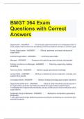 BMGT 364 Exam Questions with Correct Answers 