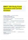 BMGT 364 Study Exam Questions and Correct Answers 