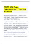 Bundle  For BMGT 364 Exam Questions with Complete Solutions