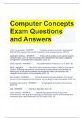 Computer Concepts Exam Questions and Answers 