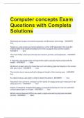 Computer concepts Exam Questions with Complete Solutions 