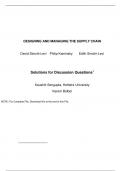 Designing and Managing the Supply Chain 4th Edition By David Simchi-Levi, Edith Simchi-Levi, Philip Kaminsky (Solution Manual)