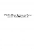 WGU D046 Final Exam Questions With Verified Answers 2023/2024 (Graded A+)