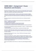 CEBS GBA 1: Assignment 1 Exam Questions and Answers
