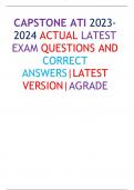 CAPSTONE ATI 2023 2024 ACTUAL LATEST  EXAM QUESTIONS AND  CORRECT  ANSWERS|LATEST  VERSION|AGRADE 