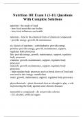 Nutrition 101 Exam 1 (1-11) Questions With Complete Solutions