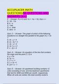 ACCUPLACER MATH QUESTIONS/66 QUESTIONS AND ANSWERS (A+)