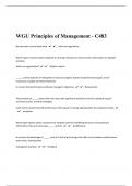 WGU Principles of Management - C483/112 Questions With Updated Answers