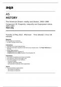 aqa AS HISTORY The American Dream: reality and illusion, 1945–1980 Component 2Q Prosperity, inequality and Superpower status, 1945–1963 (7041/2Q) May 2023 Question Paper