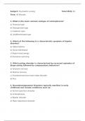 Psychiatric Nursing - Mock Test 13 (30 MCQ with Answers)