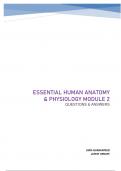 ESSENTIAL HUMAN ANATOMY  & PHYSIOLOGY MODULE 2 QUESTIONS & ANSWERS 100% GUARANTEED LATEST UPDATE