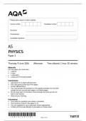 AQA EXAM PHYSICS PAPER2 2016(AS LEVEL)