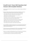 Crossfit Level 1 Exam 2023 Questions And Answers with Complete Solutions.
